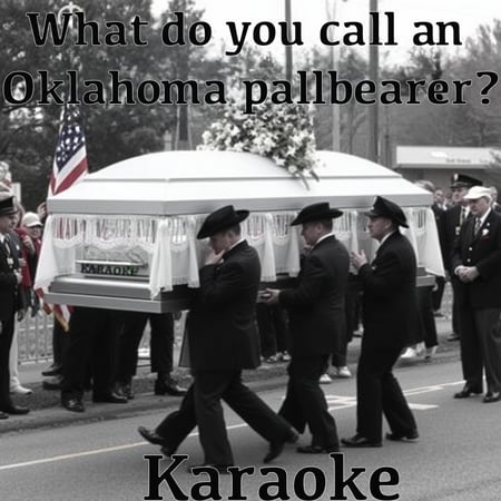 Meme-Oklahoma-Pallbearer shows pallbearers with cowboy hats dance while carrying a white casket