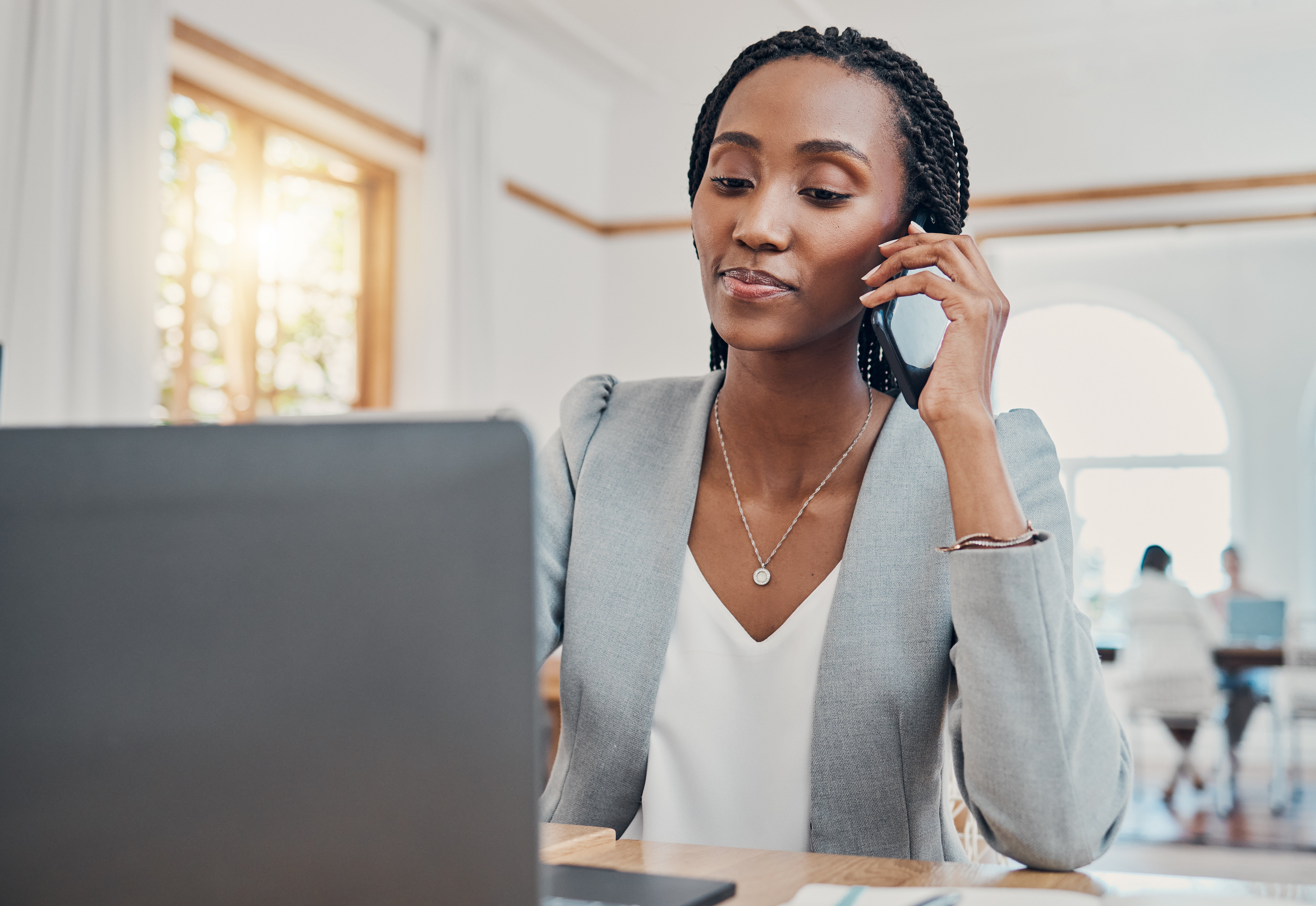 black-woman-on-business-phone-call-and-communicat-2023-11-27-05-07-23-utc