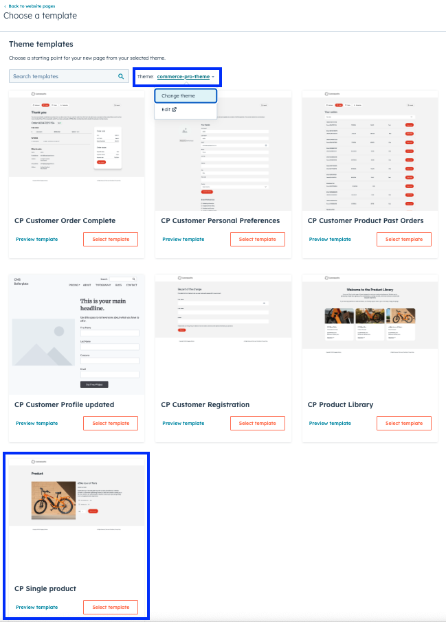 how to set up theme template