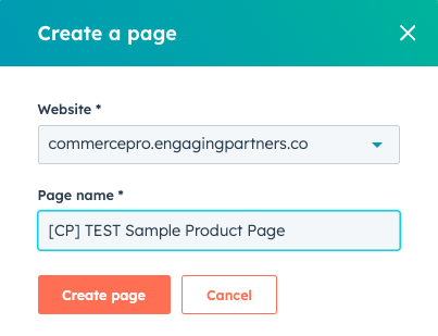 how to create a page